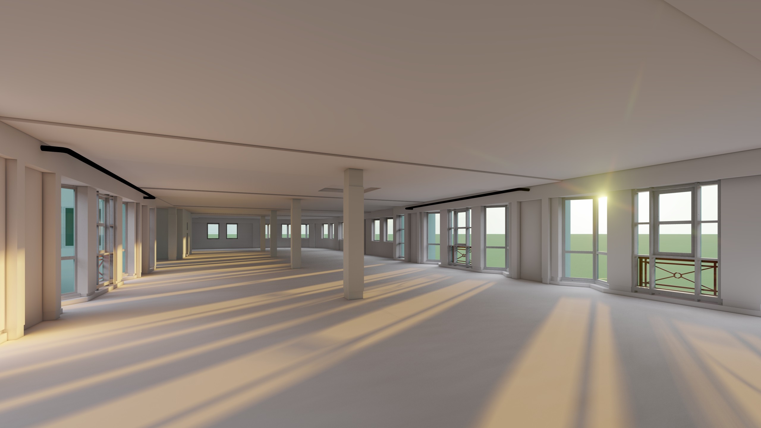 3D BIM Survey, 3D BIM model showing internal areas of building modelled in Revit