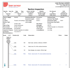 cctv drainage inspection report Drainage survey, drainage condition report, CCTV drainage survey