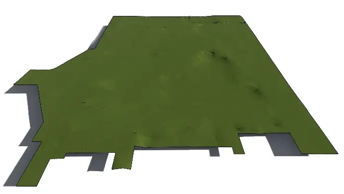 3D Revit model showing surface, BIM survey model, 3D site model