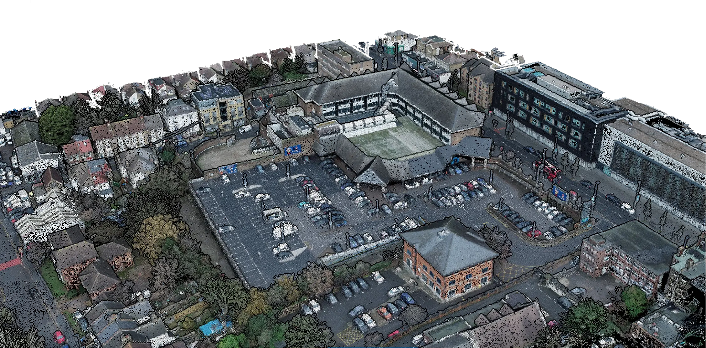 Imagery of point cloud data obtained during a drone survey