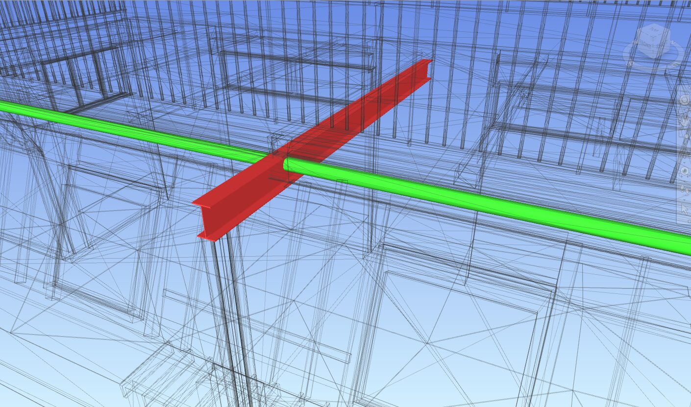 image of a 3D measured survey showing how it can be used for clash detection purposes