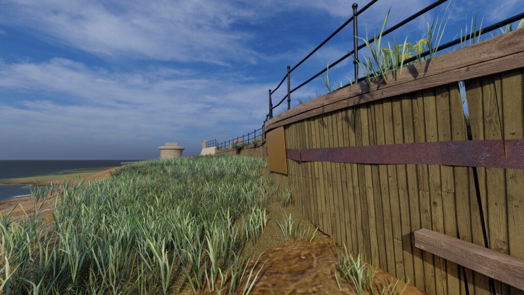 condition of a retaining wall represented on a 3D measured survey model