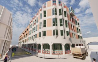 render of a 3d measured building survey produced in revit and rendered using lumion software