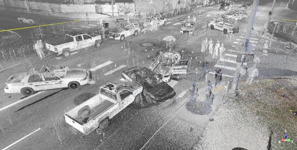 Image of a Point Cloud Survey used for crime scene reconstruction