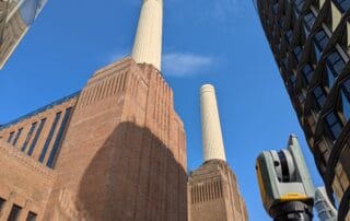 Laser scanning survey of battersea power station. Measured building survey. Measured survey.